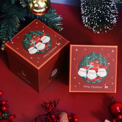 China Recyclable Christmas Apple Hard Paper Box For Candy Chocolate Christmas Eve Gift Box Christmas Treasure Paper Gift Box for sale