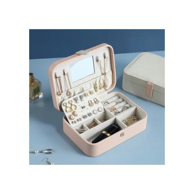 China 2021 new jewelry bag lipstick ring portable storage box recyclable jewelry box Korean version earrings for sale