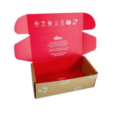 China Recyclable Custom Print LogoClothes, shoes packaging 3 ply corrugated box with e corrugated groove apparel shipping carton for sale