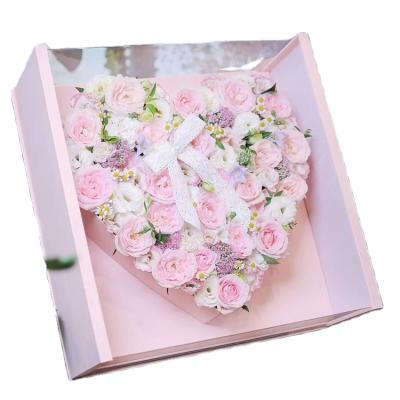 China Gift & Custom Artificial Heart Box Professional Craft Supplier Valentine's Day Mather's Day Gift Flower Box for sale