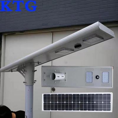 China Road KTG Single Arm Street Light Main Single Pole 30 40w Stand Alone Remote Controller 3 in 1 Solar Street Light Price 80w Parking Lot for sale