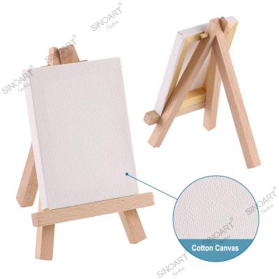 China Wholesale High Quality Non-Toxic Mini Painting Canvas And Easel White Set Of Child Wooden Display for sale