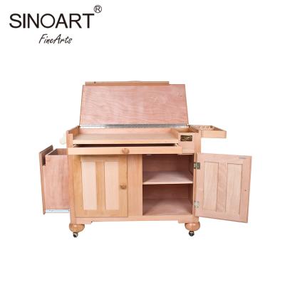 China 2020 New Easel Workstation Wooden Sketch Easels Painting Box for Art Painting for sale