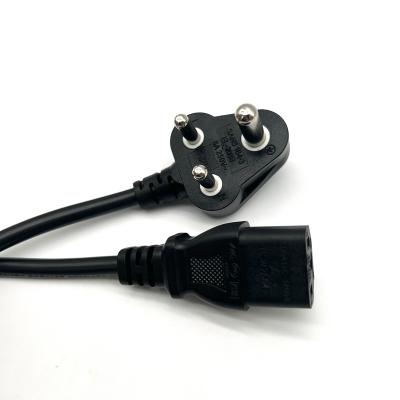 China Home Appliance 3 Pin Indian Sri Lanka South Africa 6a/16a 250v Round AC Power Cord Extension Cable With Plug for sale