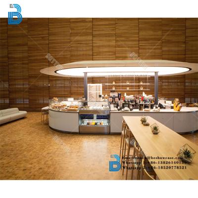 China PLY/MDF/SOLID WOOD/GLASS Mall Cafe Kiosk Ice Cream Factory Customized Indoor Wooden Kiosk Design for sale