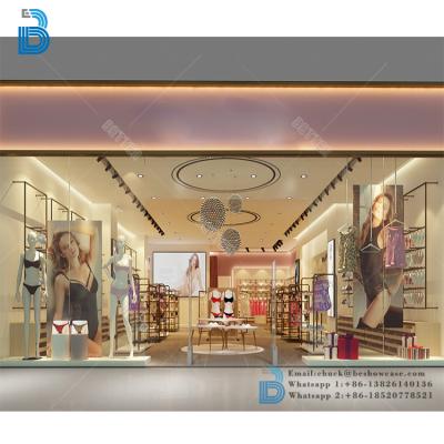 China PLY/MDF/SOLID WOOD/GLASS hot sale lingerie shop display furniture underwear shop interior design for sale