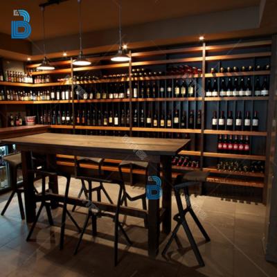 China Hot selling PLY/MDF/SOLID WOOD/GLASS wooden wine shop display furniture for display rack and cabinet for sale