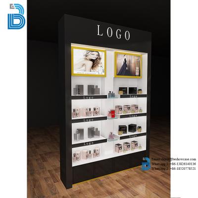 China PLY/MDF/SOLID WOOD/GLASS Custom Design Factory Direct Cosmetic/Makeup Display Showcase for sale