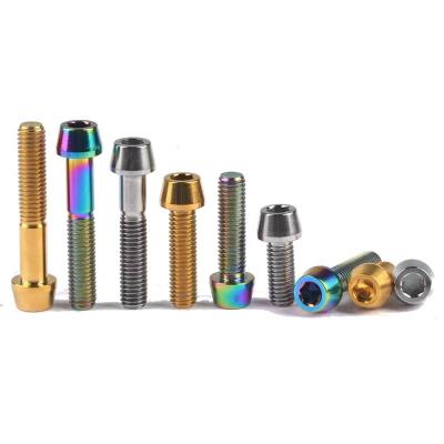 China Gr.1 Gr.2 Gr.5 Gr.7 Gr.9 Titanium Allex Hex Tapered Titanium Bicycle Head Screw Bolt for sale