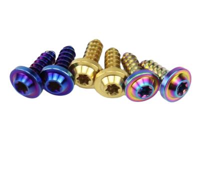 China Strong hardness gr.5 ti6al4v titanium disc head m5 m6 m8 motorcycle screw for sale