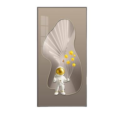 China Modern Minimalist Diamond Painting Crystal Porcelain Bedroom Decoration Cartoon Astronaut Luxury Printing Living Room Handmade Painting Kaw for sale