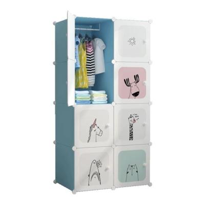 China Wholesale living room cartoon modern minimalist children's wardrobe portable wordrobes storage cabinet for sale