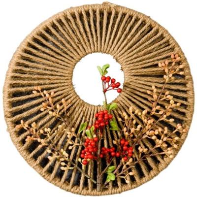 China Art Deco Rattan Round Living Room Background Wall Hemp Wall Decor Rope Wall Home Decor Hanging Ornaments for sale