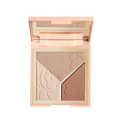 China RTC001 Waterproof Eco Friendly High Colorant Highlighter Blush And Contour 3 In 1 Palette Contour For Sale for sale