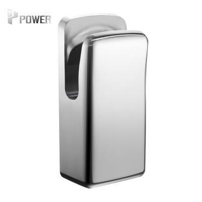 China Hotel POWER AISI 304 Stainless Steel Shell Hand Dryer Auto Motor Brushless Jet Wall Mounted Spray for sale