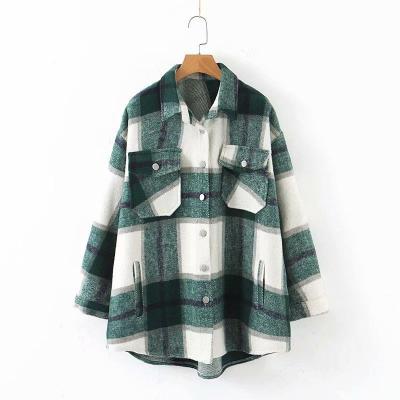 China 2022 QUICK DRY oversized coats autumn shirts lapel streetwear winter spring long wool coat female lightweight thick pocket coat for sale