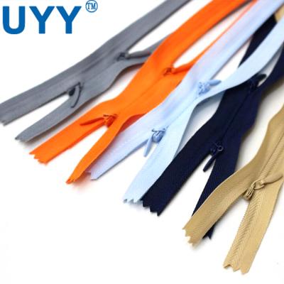 China UYY Invisible Zipper Open End Double Fabric Tape 3# Two Way Invisible Zipper for sale