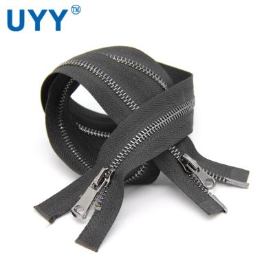 China UYY 100 Cm Durable Gunmetal Zipper 5# Double Head Slid Zippers For Bags for sale