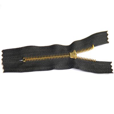 China Hot Selling Automatic Lock 4 Inches Brass Teeth Pocket 3# Zipper for sale