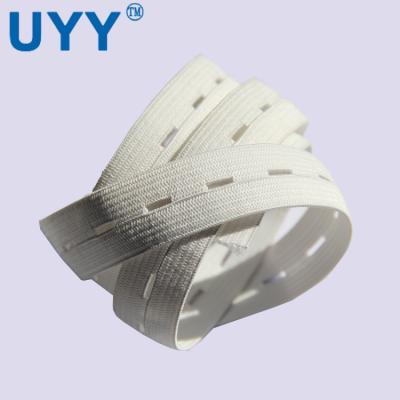 China 2cm workable width white elastic band with button hole Textile Elastic Band for sale