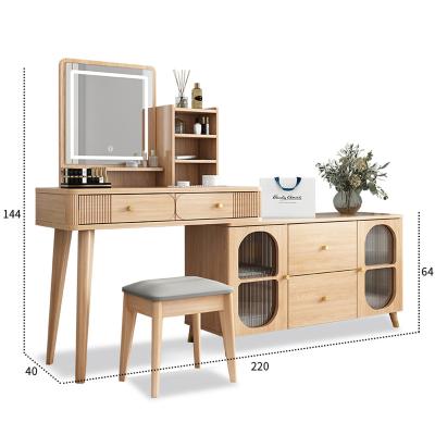 China Small family (the other) of adjustable Nordic wooden bedroom is modern and contracted to receive the ark an organic whole dressing table chair for sale