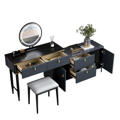 China (Other)Adjustable Vanity Table Set With LED Mirror Dressers Makeup Table Dressing Table Modern European Bedroom Furniture for sale