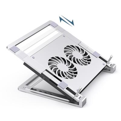 China Computer Cooling Height Adjustable Portable Notebook Product Mac Cooler Stand Foldable Laptop Cooling Pad For Laptop Stand Cooler for sale