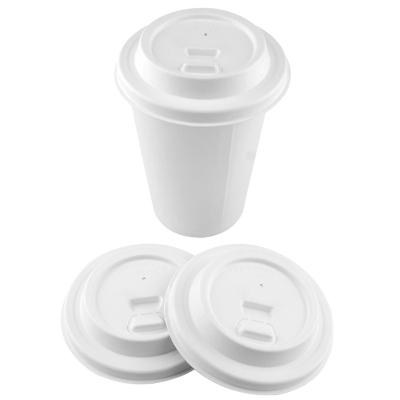 China Strawless Non-Refillable 100% Compostable Biodegradable Bubble Water Bagasse 80mm 90mm Sugarcane Paper Cup Lids Single Layer Manufacturing for sale