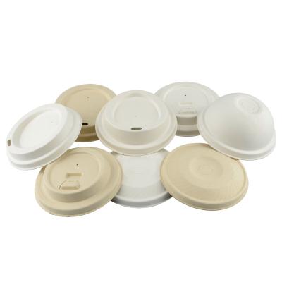 China Non Refillable Eco Friendly Biodegradable Compostable Cups Cover Sugarcane Bagasse 90mm Round Cup Eith Lid For Smoothie And Coffee for sale