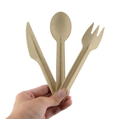 China 100% Bagasse Eco Friendly Compostable Biodegradable Utensils Cutlery Sets Eco Friendly Stocked Disposable Cutlery Sets For Baby for sale