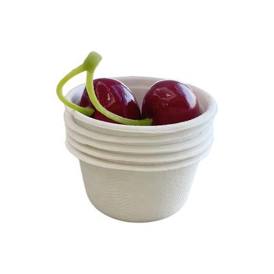 China Compostable Customized Biodegradable Bagasse Paper Pulp Sauce Dish Cups With Lids for sale