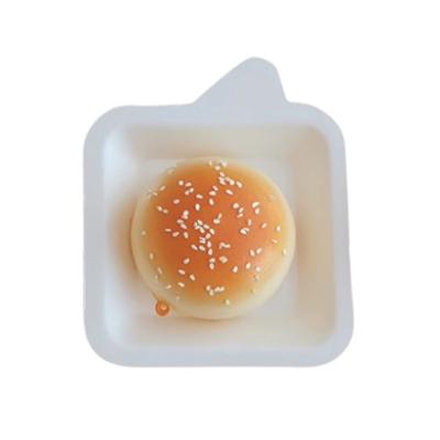 China Water and Oil Proof Wholesale Bagasse Pulp Molding Biodegradable Cake Tray Disposable Small Rectangular Dishes for Cakes for sale