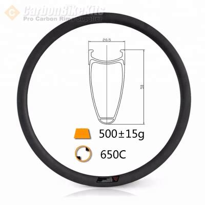 China CarbonBikeKits 50mm Deep Carbon Rims 650c Anvil for sale