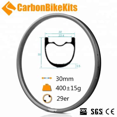 China Hookless CarbonBikeKits High Quality Wide Carbon MTB Tubeless S-XC29-30B 29er 30mm Rims for sale