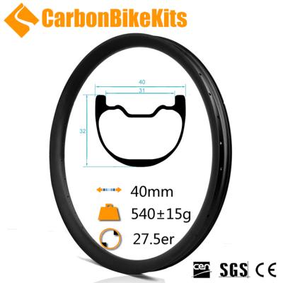 China Carbono De 32mmx40mm 27.5er S-DH650-40 descenso MTB llantas llanta de mtb de cubierta de Hookless CarbonBikeKits for sale