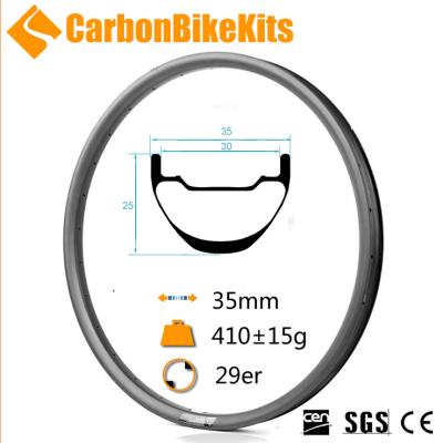 China Hookless CarbonBikeKits bicycle light 29 carbon mtb rim for mtb wheells S-XC29-35 for sale