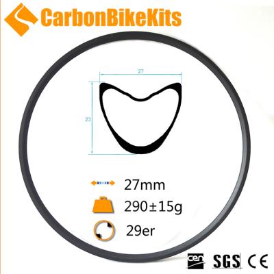 China Super Wide Carbon XC29-27T Lite 29er MTB 27mm Cross Country Carbon Tubular Rims for sale