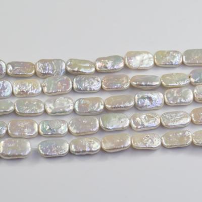 China Real Natural Freshwater Cultured Pearl Beads 10x16mm Rectangle Pearl Strands Wholesale Unique Irregular Square Baroque Freshwater Strand for sale