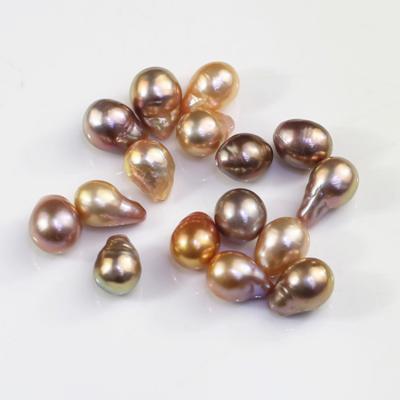 China Wholesale 10-12mm Edison Baroque Loose Pearl Natural Freshwater Large Freshwater Teardrop Pearl Without Any Half Hole for sale