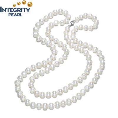 China TRENDY 40 inches long fashion jewelry real hot sale wholesale bridal freshwater wedding women multi layers pearl necklace for sale