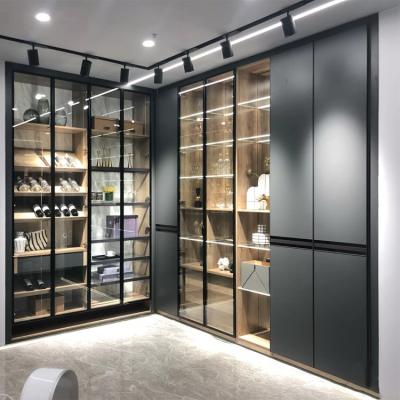 China Glass Door Wardrobes Wood Closet Organizers For Bedroom for sale