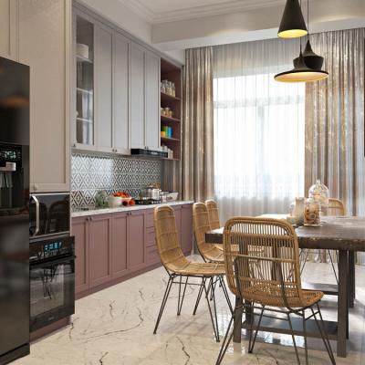 China Europe Style Stone Kitchen Cabinets Painted Stone Cabinets Frameless Melamine for sale