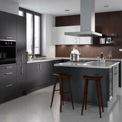 China Modern Euro E1 PVC Melamine Island PVC MDF Kitchen Cabinets for sale