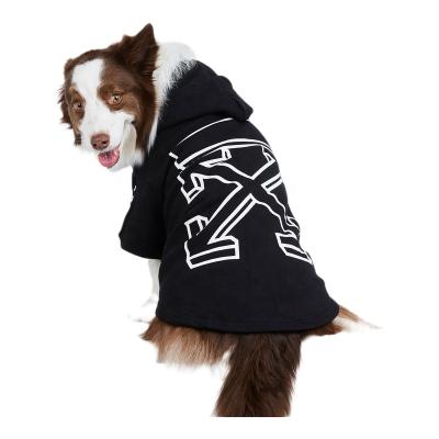 China Sustainable Pet Clothes Amazon Cross Arrow Patterns Black Dog Hoodie Dog Sweatshirt Hooded Pet Spring Drop Clothes USA for sale