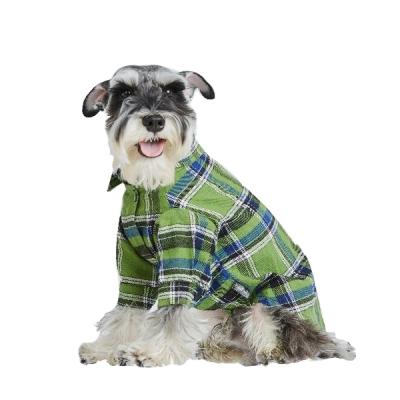 China Ekkiochen Sustainable Cotton Dog Green Plaid Shirt Of Pet Apparel Accessories Like Cat Clothes And Shoes Apparel Hat Brand for sale