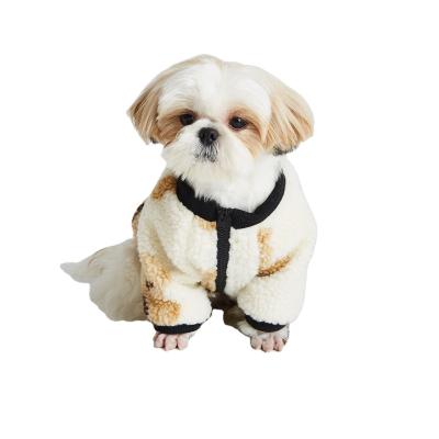 China 2021 Viable Dog Clothes Pet Clothes Wholesale Bear Lambswool Dog Coat Like Small Cat Winter Sweater Clothes Puppy Dog Jacket Coat for sale