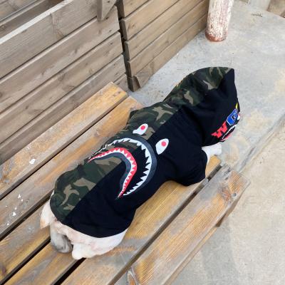 China Viable Professional Manufacturers Dog Hoodie Clothes Camouflage Shark Pattern Pet Apparel for sale