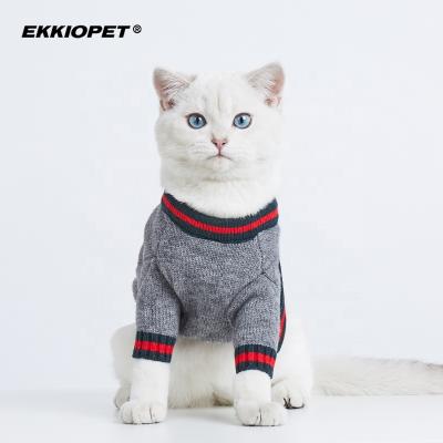 China Wholesale Hot Selling Viable 2021 Pet Clothes Cats Ribbon Sweater With Red Collar Like Dog Cat Puppy Clothing Sweater Small Cute Puppy for sale