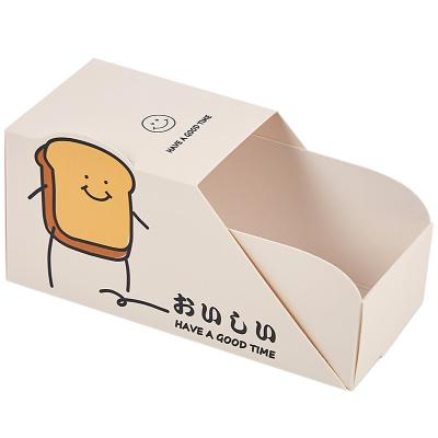 China Recyclable Factory Customized Sandwich Burger Packaging Biodegrade Paper Box Takeaway Fried Chips Kraft Box for sale