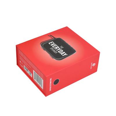 China Recyclable Custom Magnetic Logo High End Electronic Speaker Packaging Case Lid Gift Box With Red Printing for sale